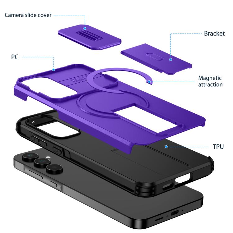 For Samsung Galaxy A55 5G Sliding Camshield MagSafe Holder Phone Case
