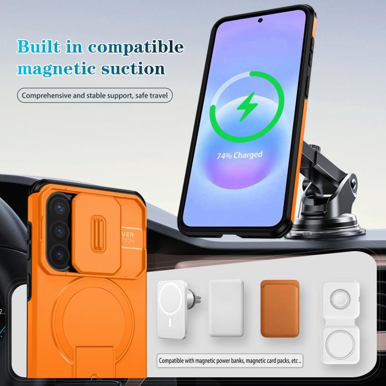 For Samsung Galaxy A57 5G Sliding Camshield MagSafe Holder Phone Case