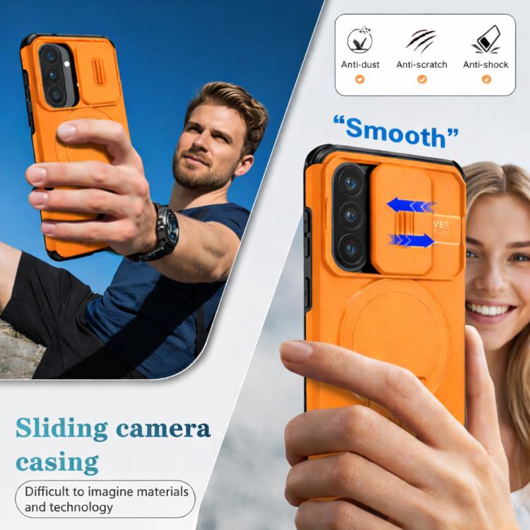 For Samsung Galaxy A57 5G Sliding Camshield MagSafe Holder Phone Case
