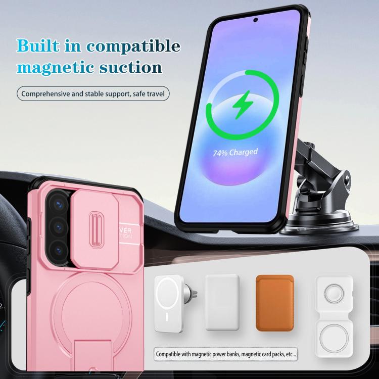 For Samsung Galaxy A57 5G Sliding Camshield MagSafe Holder Phone Case
