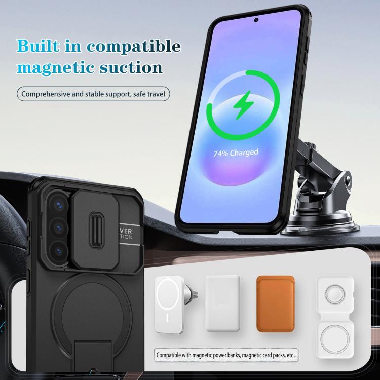 For Samsung Galaxy A57 5G Sliding Camshield MagSafe Holder Phone Case