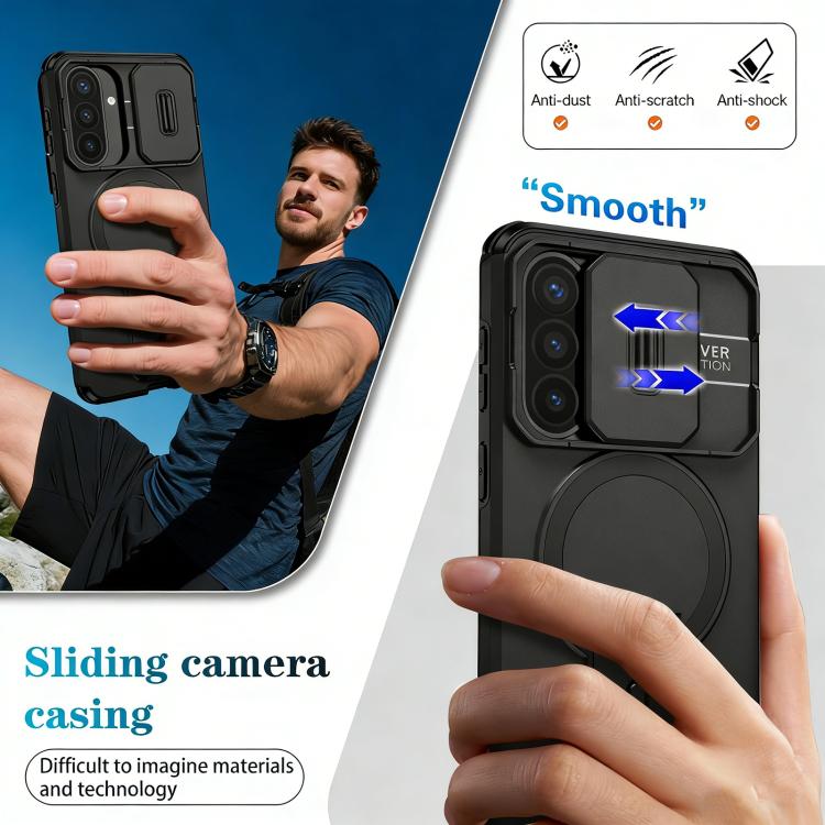 For Samsung Galaxy A57 5G Sliding Camshield MagSafe Holder Phone Case
