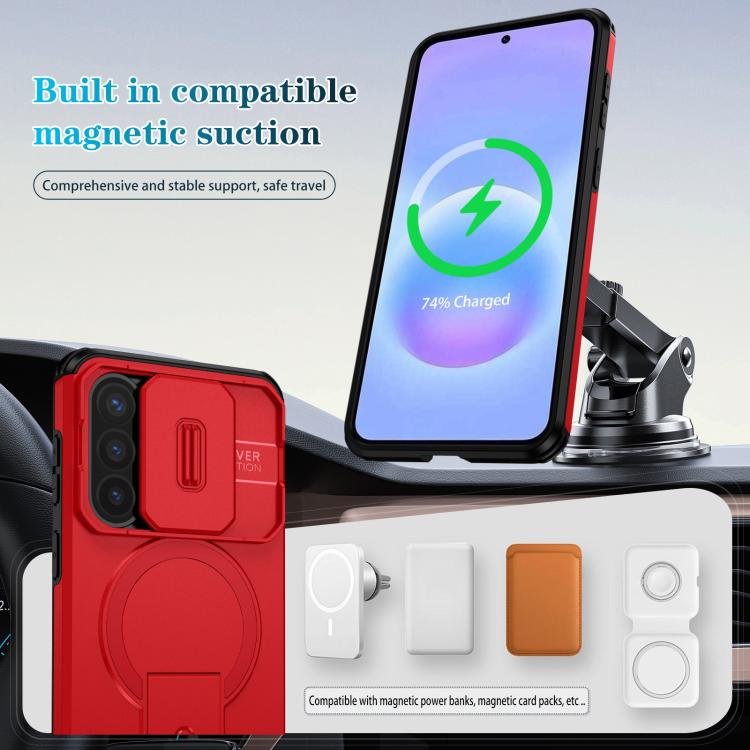 For Samsung Galaxy A57 5G Sliding Camshield MagSafe Holder Phone Case