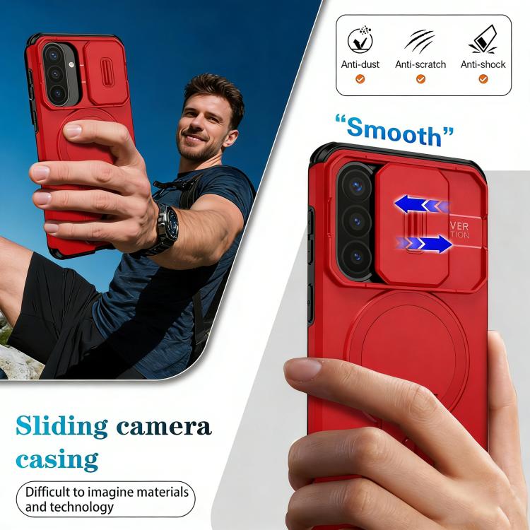 For Samsung Galaxy A57 5G Sliding Camshield MagSafe Holder Phone Case