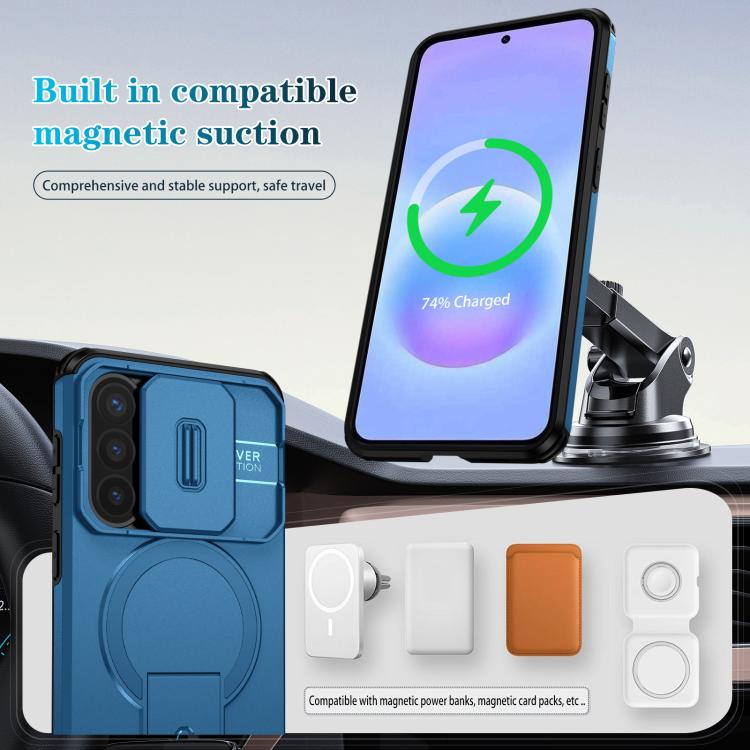 For Samsung Galaxy A57 5G Sliding Camshield MagSafe Holder Phone Case