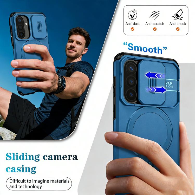 For Samsung Galaxy A57 5G Sliding Camshield MagSafe Holder Phone Case