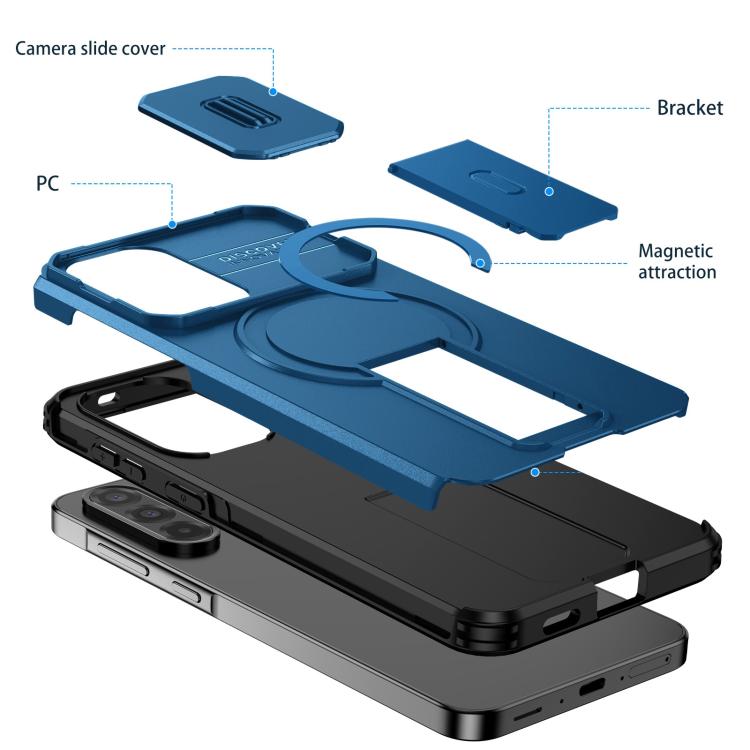 For Samsung Galaxy A57 5G Sliding Camshield MagSafe Holder Phone Case