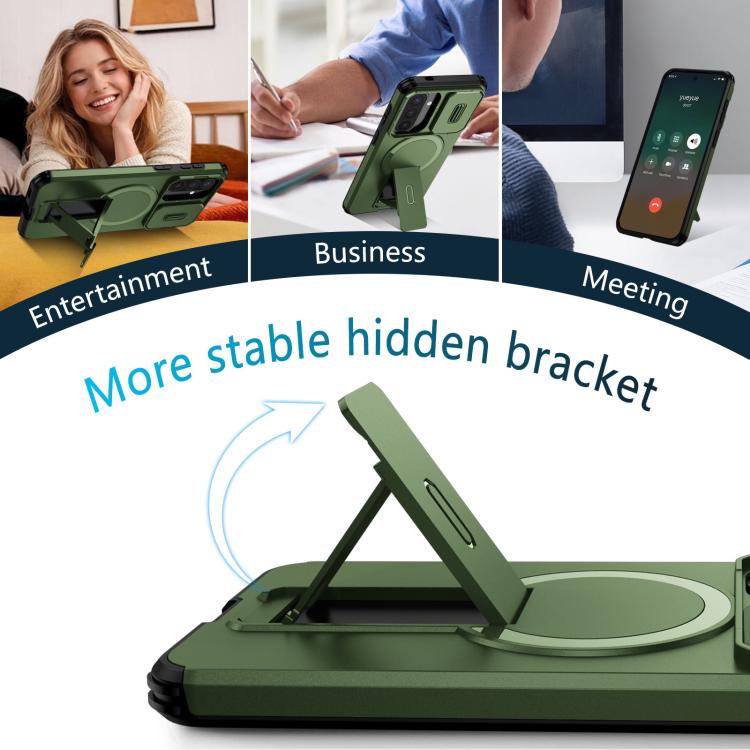 For Samsung Galaxy A57 5G Sliding Camshield MagSafe Holder Phone Case
