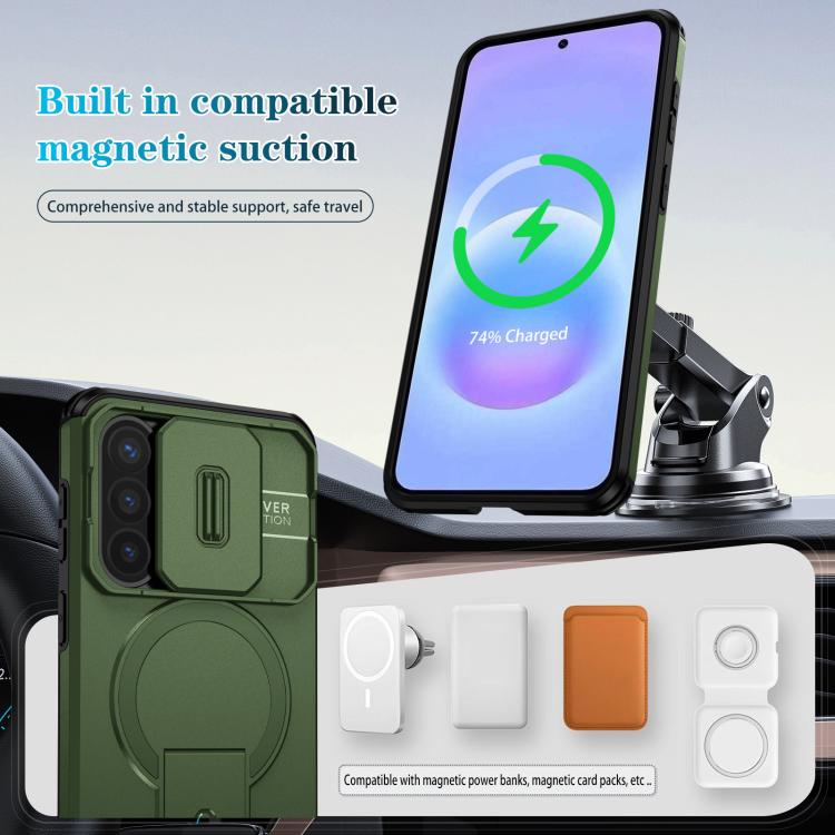 For Samsung Galaxy A57 5G Sliding Camshield MagSafe Holder Phone Case