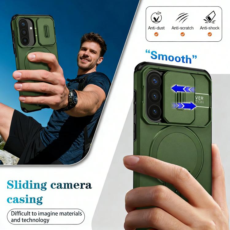 For Samsung Galaxy A57 5G Sliding Camshield MagSafe Holder Phone Case