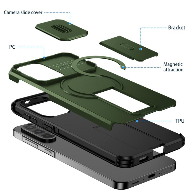 For Samsung Galaxy A57 5G Sliding Camshield MagSafe Holder Phone Case