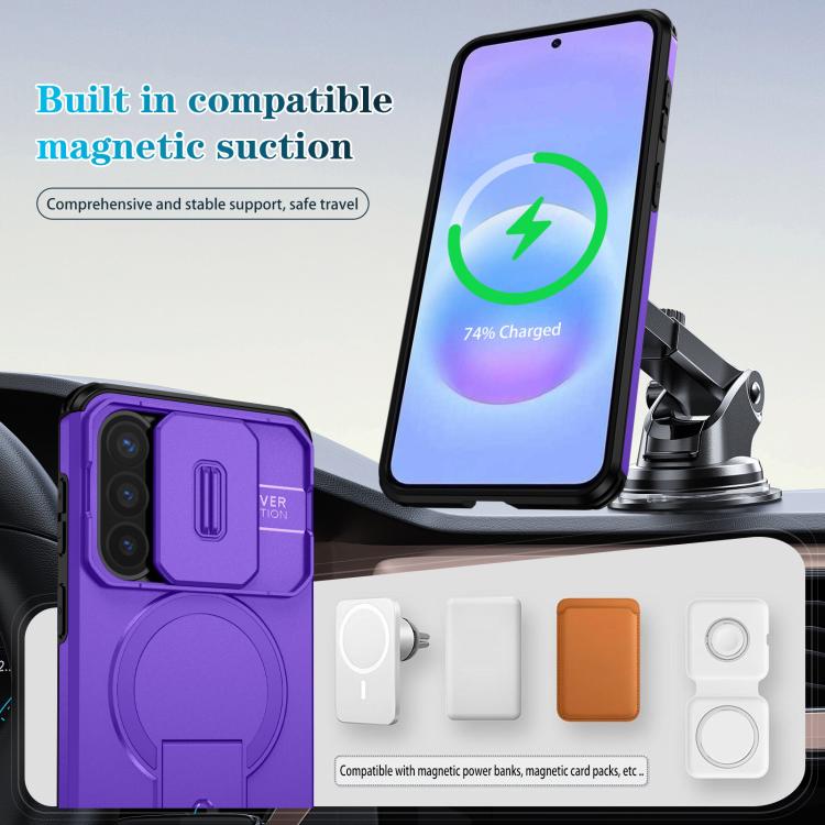 For Samsung Galaxy A57 5G Sliding Camshield MagSafe Holder Phone Case