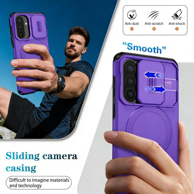 For Samsung Galaxy A57 5G Sliding Camshield MagSafe Holder Phone Case