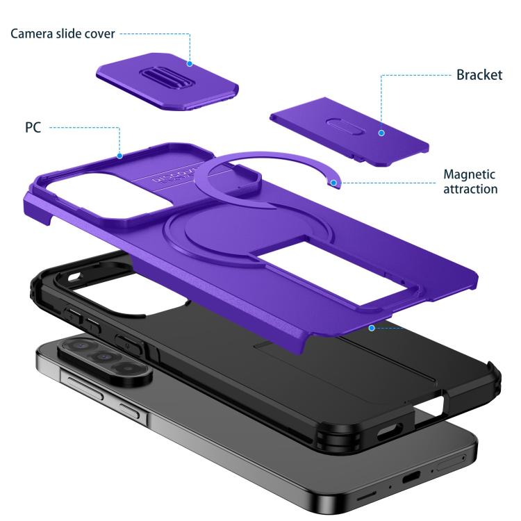 For Samsung Galaxy A57 5G Sliding Camshield MagSafe Holder Phone Case
