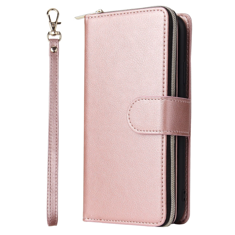 For iPhone 11 Zipper Wallet Bag Horizontal Flip PU Leather Case with Holder & 9 Card Slots & Wallet & Lanyard & Photo Frame