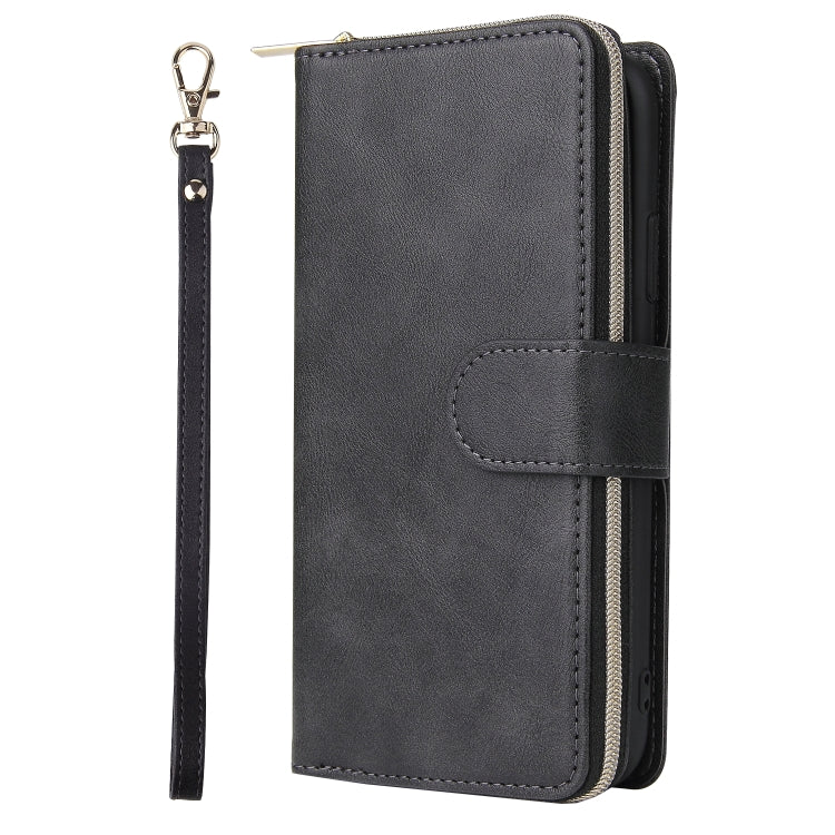 For iPhone 11 Zipper Wallet Bag Horizontal Flip PU Leather Case with Holder & 9 Card Slots & Wallet & Lanyard & Photo Frame
