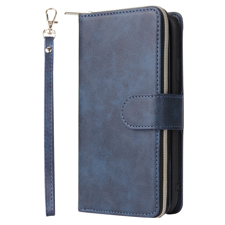 For iPhone 11 Zipper Wallet Bag Horizontal Flip PU Leather Case with Holder & 9 Card Slots & Wallet & Lanyard & Photo Frame