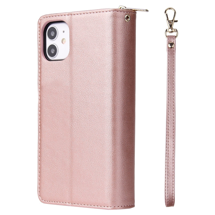 For iPhone 11 Pro Zipper Wallet Bag Horizontal Flip PU Leather Case with Holder & 9 Card Slots & Wallet & Lanyard & Photo Frame