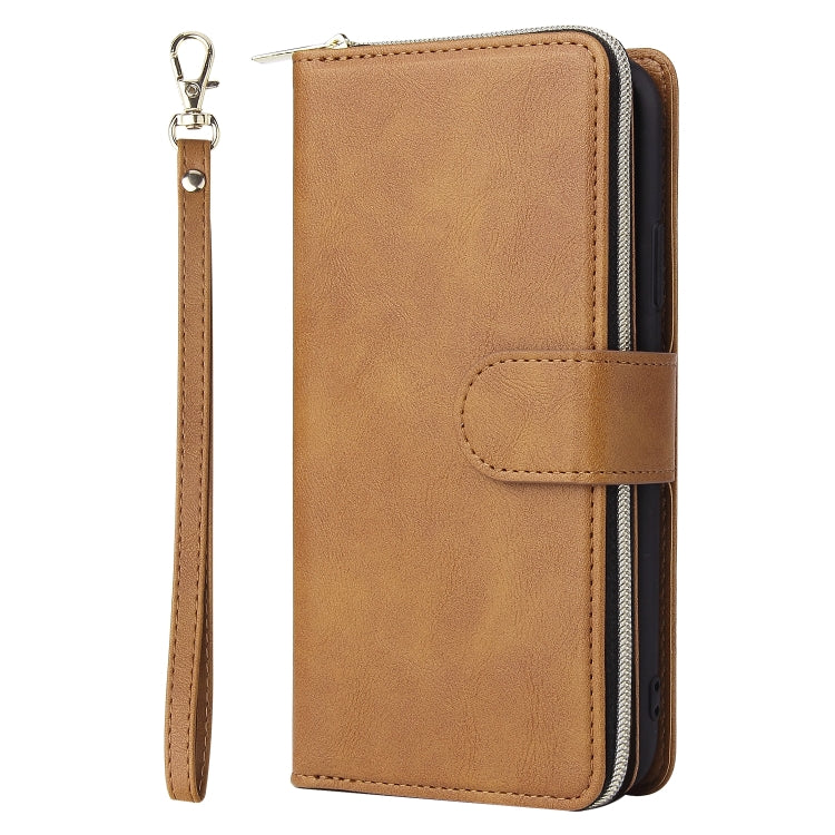 For iPhone 11 Pro Zipper Wallet Bag Horizontal Flip PU Leather Case with Holder & 9 Card Slots & Wallet & Lanyard & Photo Frame