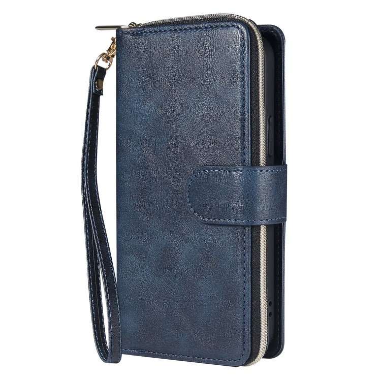 For iPhone 12 mini Zipper Wallet Bag Horizontal Flip PU Leather Case with Holder & 9 Card Slots & Wallet & Lanyard & Photo Frame
