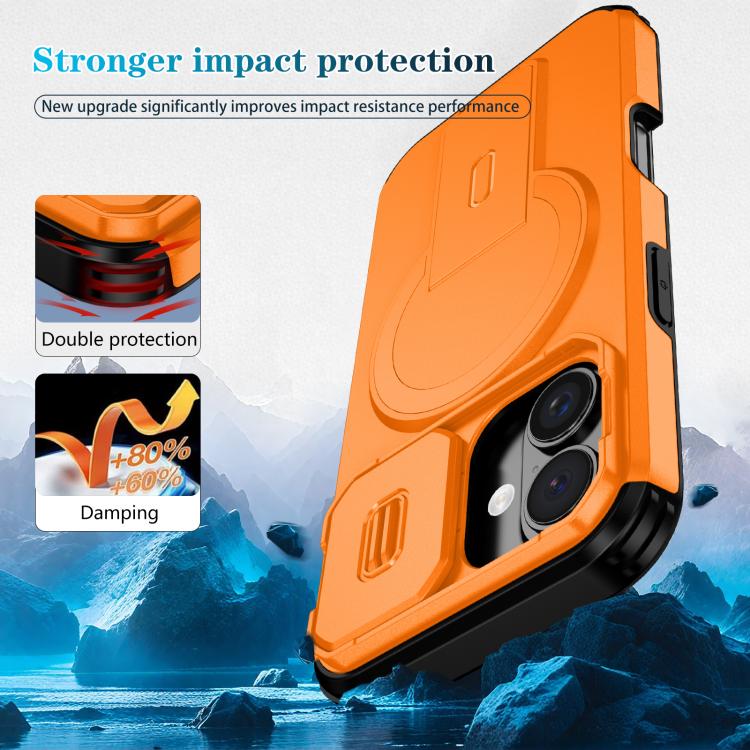 For iPhone 16 Sliding Camshield MagSafe Holder Phone Case