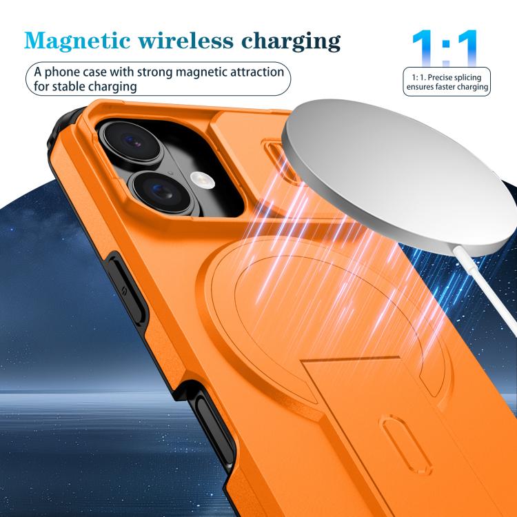 For iPhone 16 Sliding Camshield MagSafe Holder Phone Case