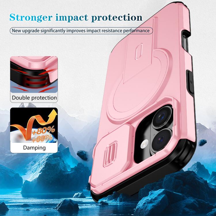 For iPhone 16 Sliding Camshield MagSafe Holder Phone Case