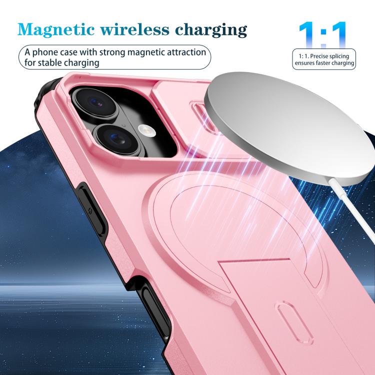 For iPhone 16 Sliding Camshield MagSafe Holder Phone Case