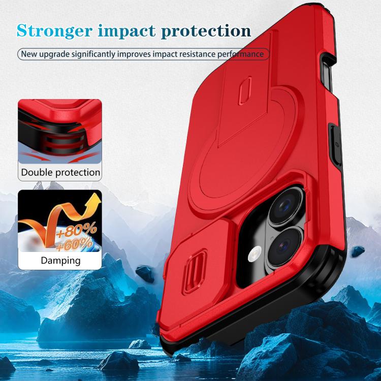 For iPhone 16 Sliding Camshield MagSafe Holder Phone Case