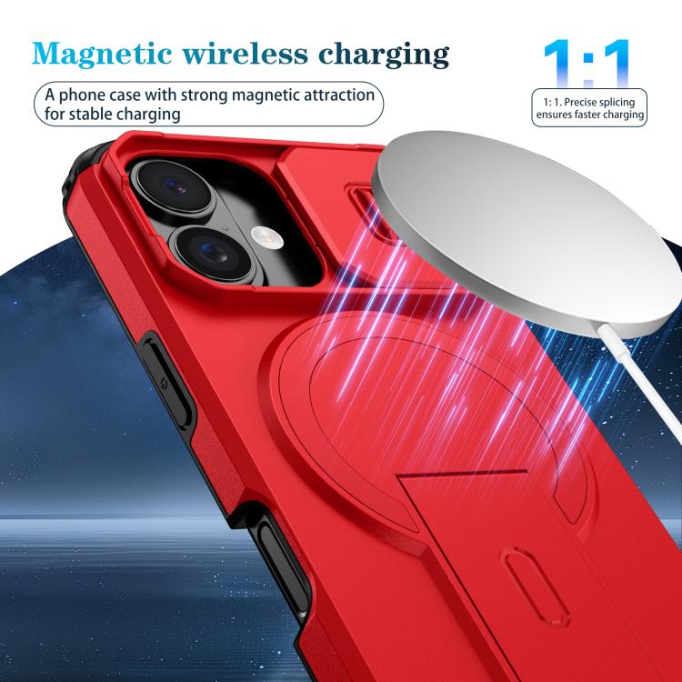 For iPhone 16 Sliding Camshield MagSafe Holder Phone Case