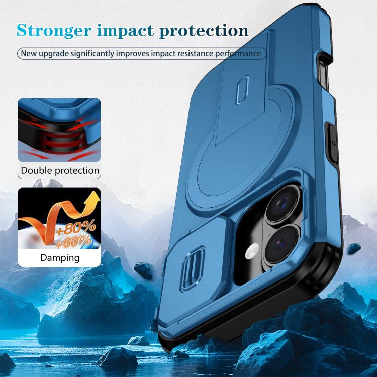 For iPhone 16 Sliding Camshield MagSafe Holder Phone Case