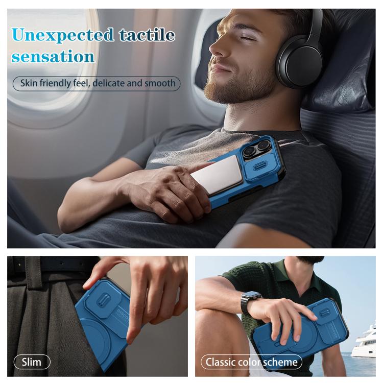 For iPhone 16 Sliding Camshield MagSafe Holder Phone Case