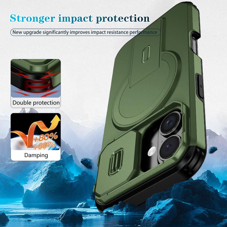 For iPhone 16 Sliding Camshield MagSafe Holder Phone Case
