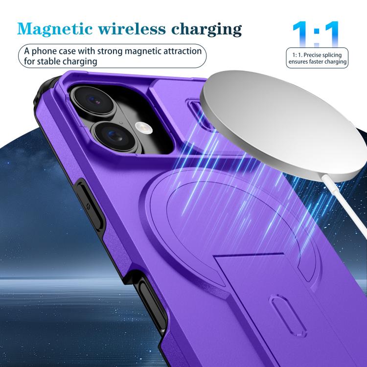 For iPhone 16 Sliding Camshield MagSafe Holder Phone Case