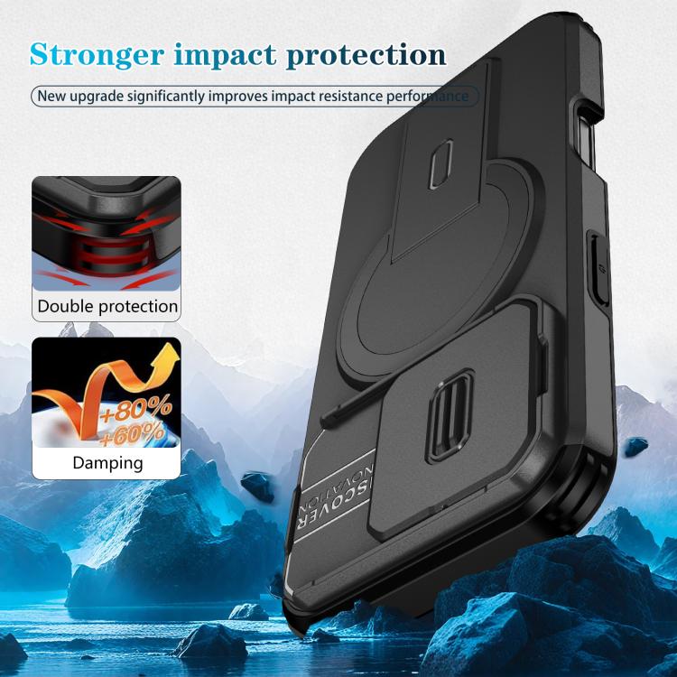 For iPhone 16 Pro Sliding Camshield MagSafe Holder Phone Case