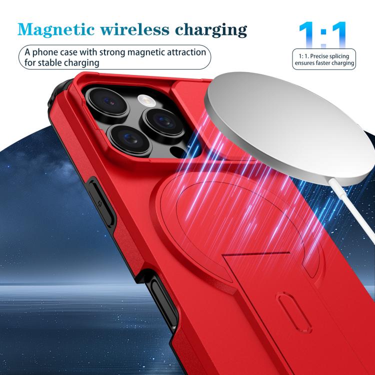 For iPhone 16 Pro Sliding Camshield MagSafe Holder Phone Case