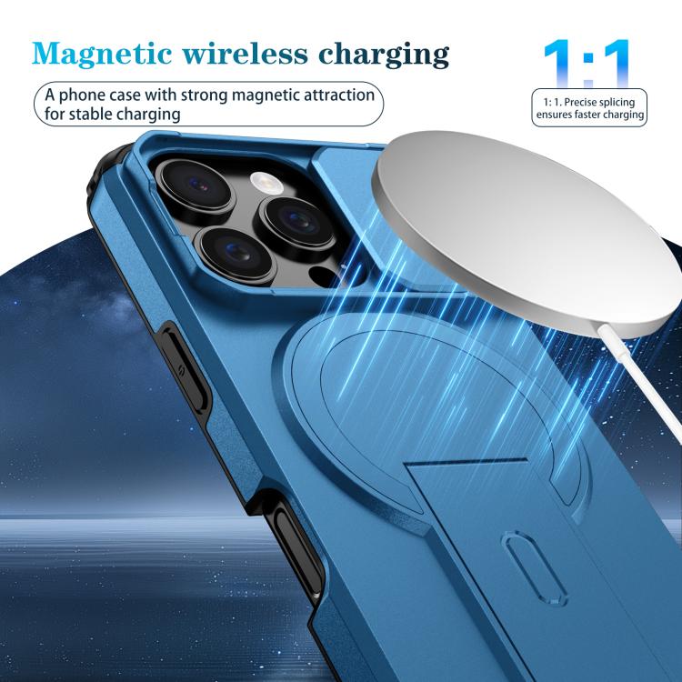 For iPhone 16 Pro Sliding Camshield MagSafe Holder Phone Case