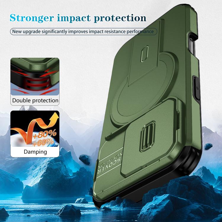 For iPhone 16 Pro Sliding Camshield MagSafe Holder Phone Case