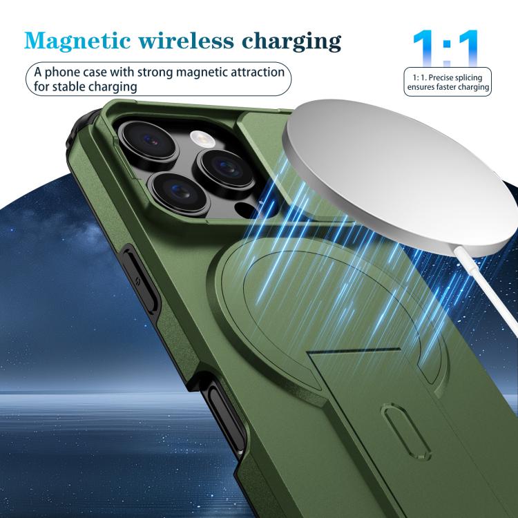 For iPhone 16 Pro Sliding Camshield MagSafe Holder Phone Case