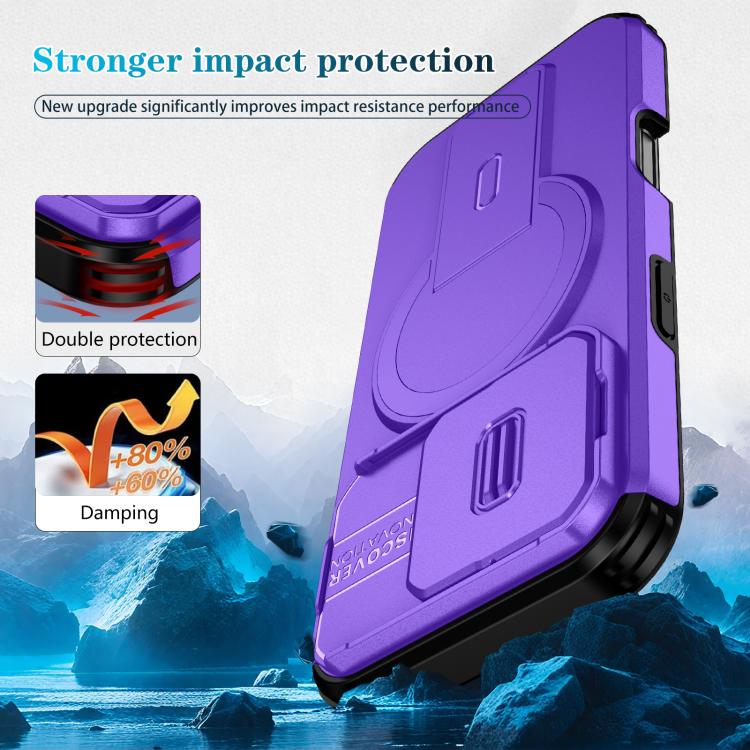 For iPhone 16 Pro Sliding Camshield MagSafe Holder Phone Case