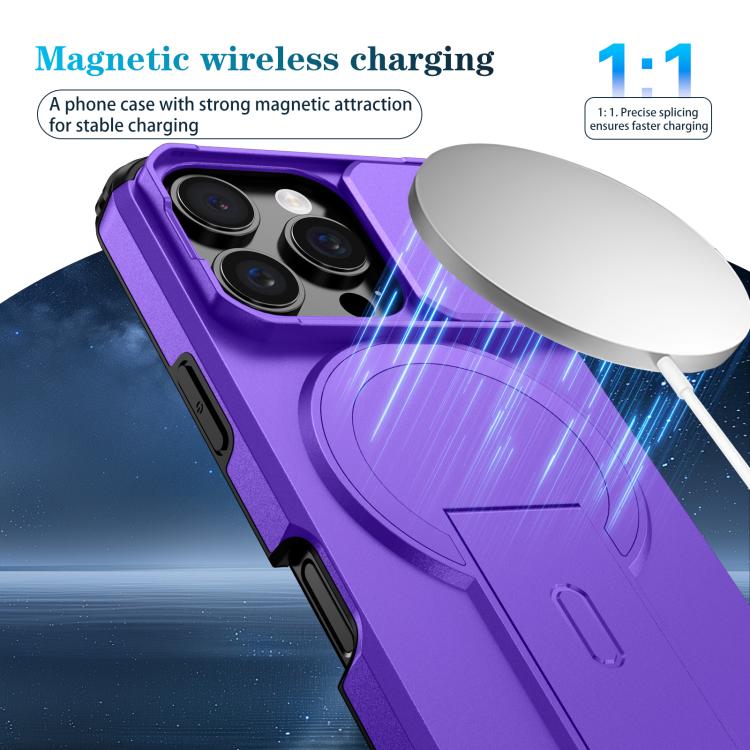 For iPhone 16 Pro Sliding Camshield MagSafe Holder Phone Case