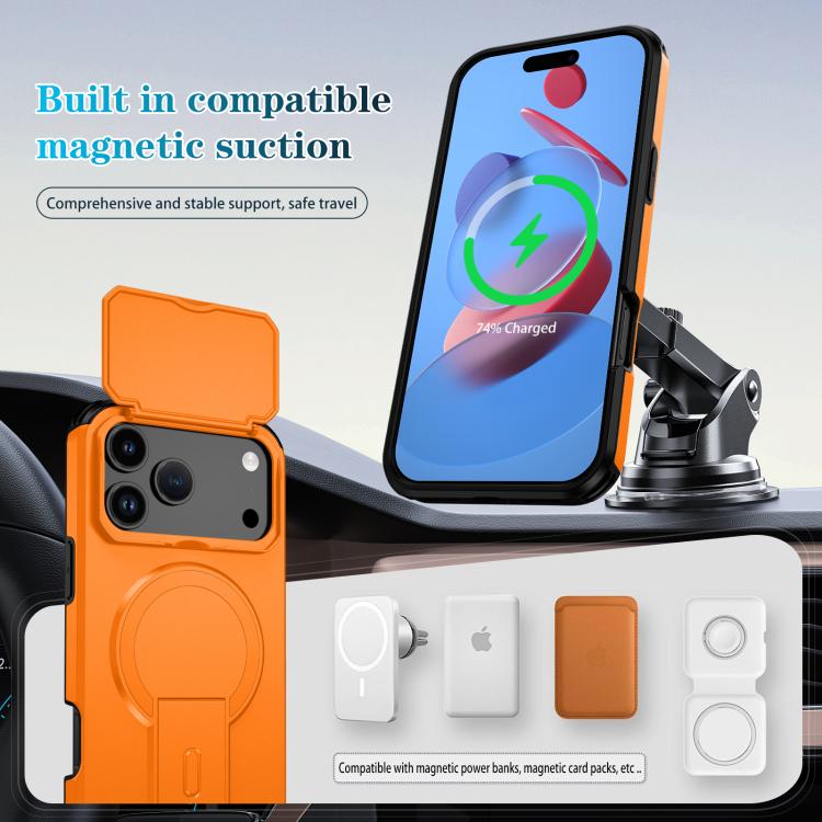 For iPhone 17 Pro Max Sliding Camshield MagSafe Holder Phone Case