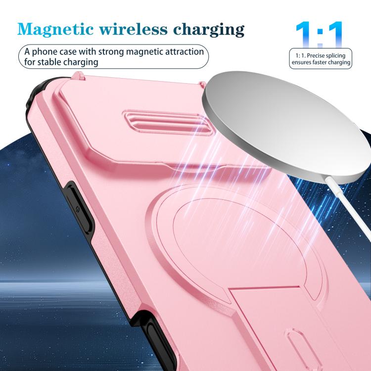 For iPhone 17 Pro Max Sliding Camshield MagSafe Holder Phone Case