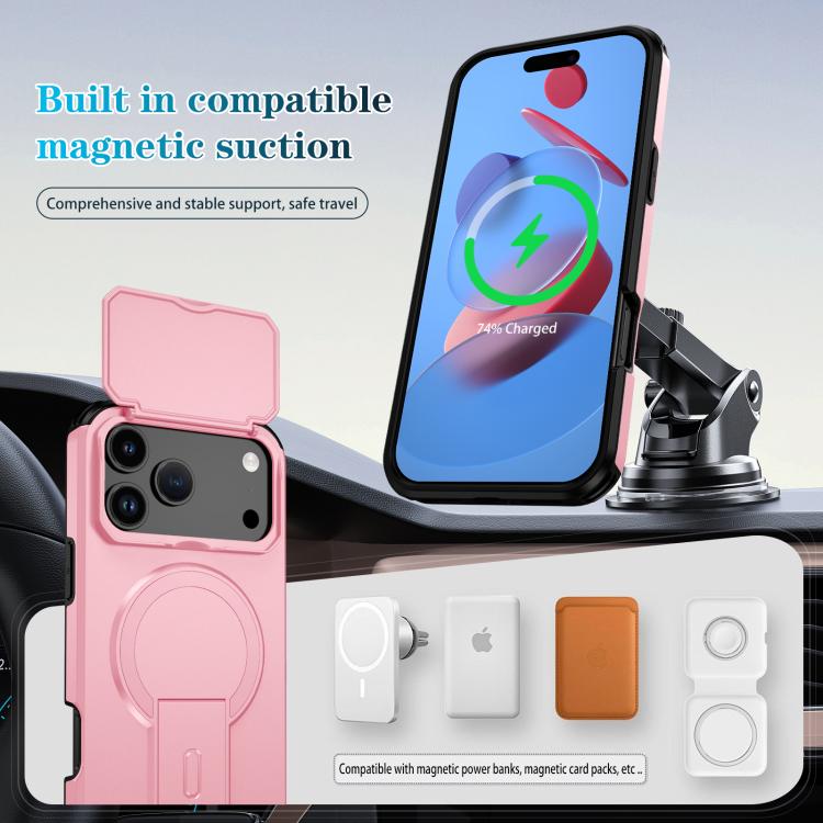 For iPhone 17 Pro Max Sliding Camshield MagSafe Holder Phone Case