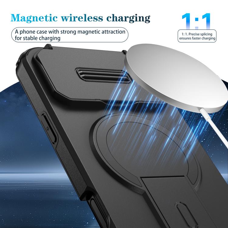 For iPhone 17 Pro Max Sliding Camshield MagSafe Holder Phone Case