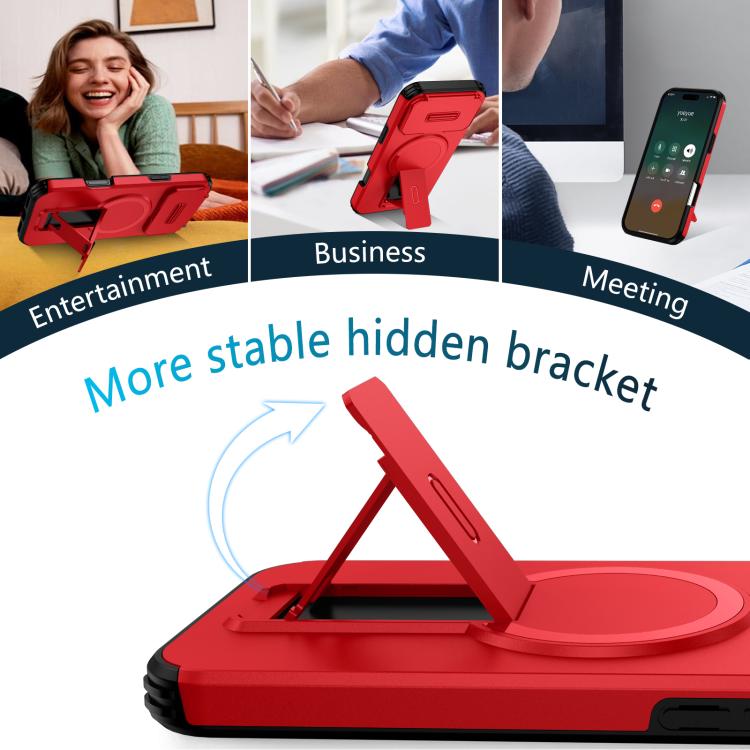 For iPhone 17 Pro Max Sliding Camshield MagSafe Holder Phone Case