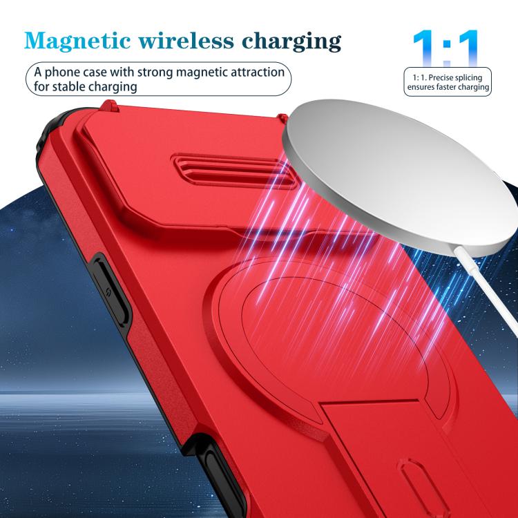 For iPhone 17 Pro Max Sliding Camshield MagSafe Holder Phone Case