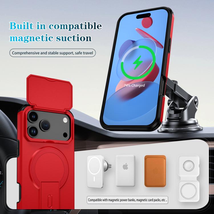 For iPhone 17 Pro Max Sliding Camshield MagSafe Holder Phone Case