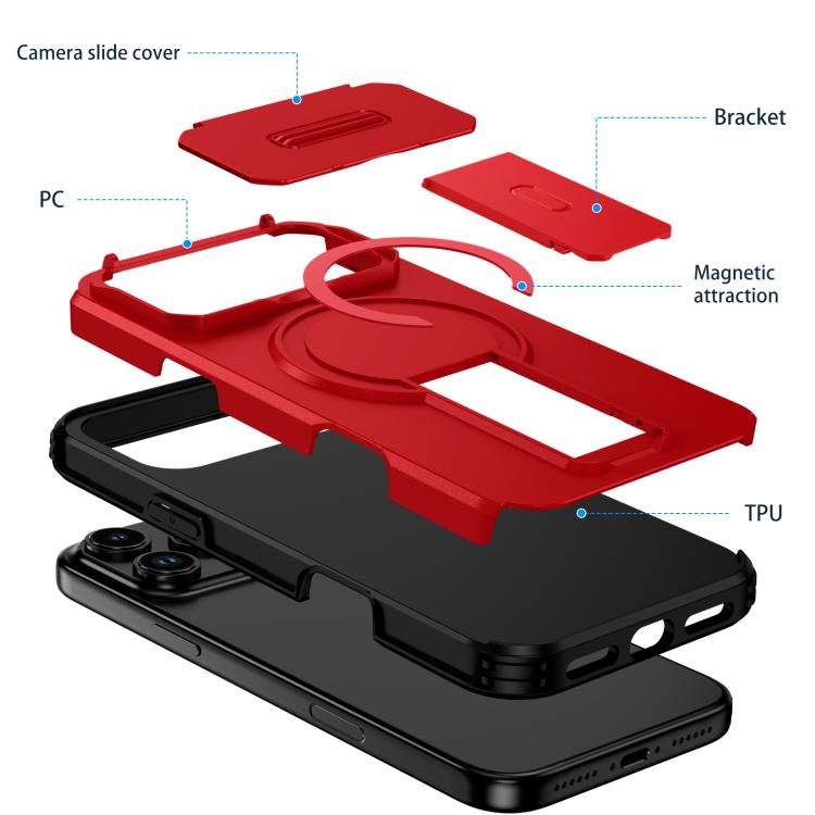 For iPhone 17 Pro Max Sliding Camshield MagSafe Holder Phone Case