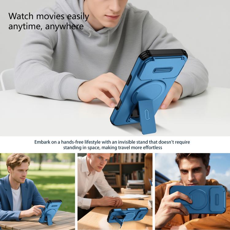 For iPhone 17 Pro Max Sliding Camshield MagSafe Holder Phone Case